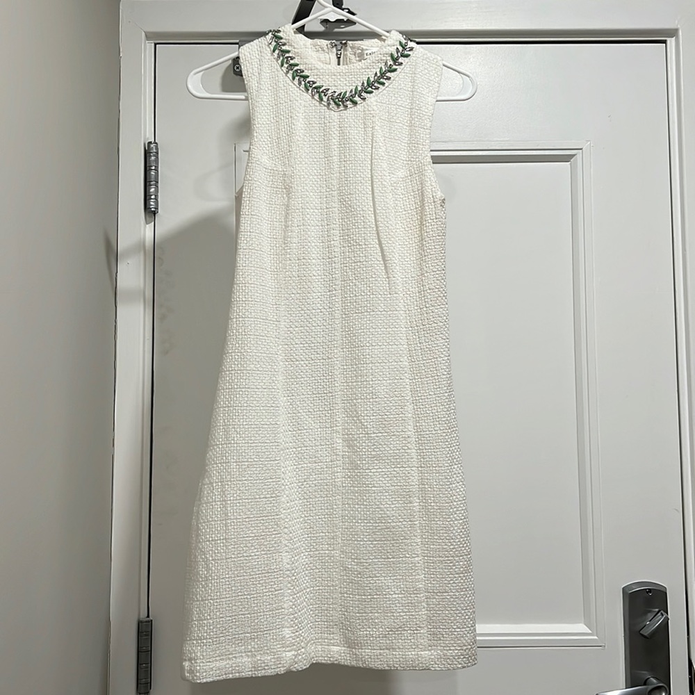 White dress with beaded detailing